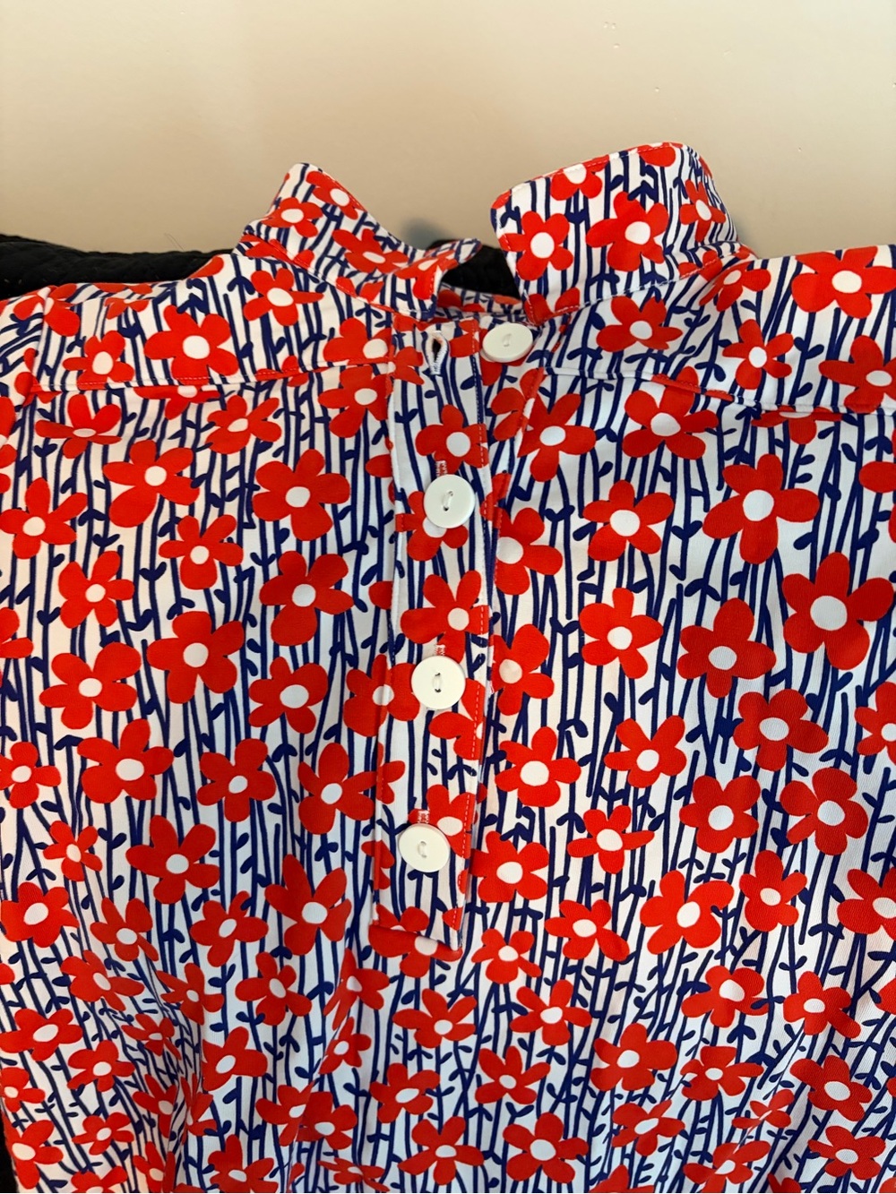 Lesley Ewers Red Floral Cotton Dress - Picture 3 of 4